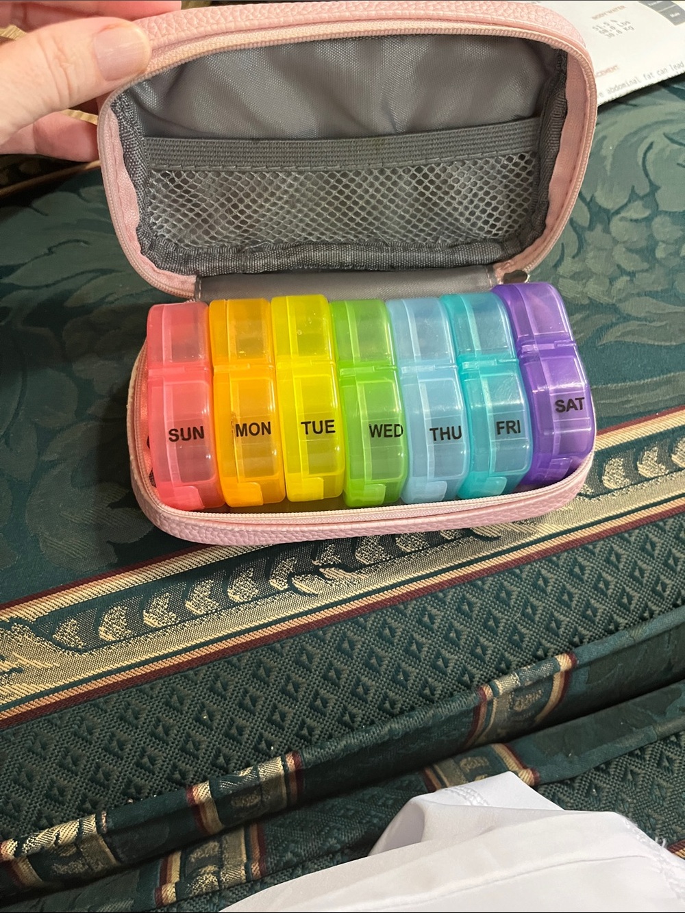 Everyday Pink Travel Pill Organizer Case with Seven-Day Compartments - Picture 9 of 9